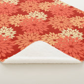 フローラモダン着物プリントまんだらみかん シェルパブランケット (3/4)