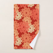 フローラモダン着物プリントまんだらみかん バスタオルセット (ハンドタオル)