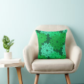 フローラモダン着物用プリント、エメラルド、ジェードグリーン クッション (椅子)