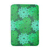 フローラモダン着物用プリント、エメラルド、ジェードグリーン バスマット (正面縦)