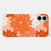 フローラモダン着物用プリント、コーラルオレンジオンピーチ Case-Mate iPhoneケース (裏面 (横))