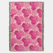 フローラモダン着物用プリント、コーラルピンク スローブランケット (正面縦)
