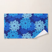 フローラモダン着物用プリント、パステルブルー、インディゴ バスタオルセット (ハンドタオル)