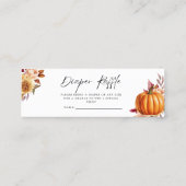 フローラモダン秋ベビーシャワーおむつラッフル スキニー名刺 (裏面)