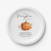 フローラモダン秋ベビーシャワー ペーパープレート (正面)