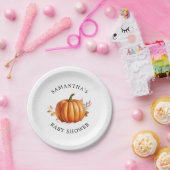 フローラモダン秋ベビーシャワー ペーパープレート (パーティー)