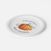 フローラモダン秋ベビーシャワー ペーパープレート (アングル)