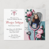 フローラモダン聴診器の卒業式への招待 ポストカード (正面)