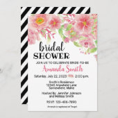 フローラモダン花花花婚式シャワー招待状 招待状 (正面/裏面)