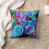 フローラモダン花 クッション (ブランケット)