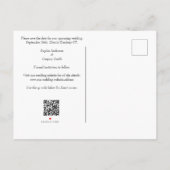 フローラモダン花qrコード非フォトブルー 案内ポストカード (裏面)