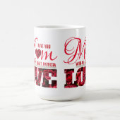 フローラモダン赤いハート愛ママ母の日 コーヒーマグカップ (中央)