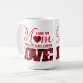 フローラモダン赤いハート愛ママ母の日 コーヒーマグカップ (正面左)