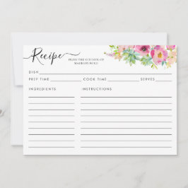 フローラモダン赤面ピンク多肉性レシピカード