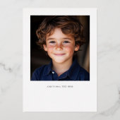 フローラモダン金ゴールドクロスボーイズ第一聖餐式 箔招待状 (裏面)