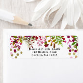 フローラモダン金ゴールドブルゴーニュはっきりしたブライダルシャワー ラベル (インサイチュ)