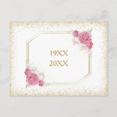 フローラモダン金ゴールド50周年保存日付 案内ポストカード (裏面)