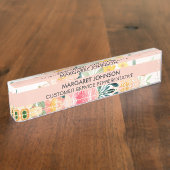 フローラモダン開花Water Color Desk Name Desk Name デスクネームプレート (側面)