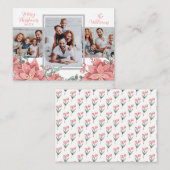 フローラモダン3フォトコラージュメリークリスマスカード ノートカード (正面/裏面)