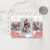 フローラモダン3フォトコラージュメリークリスマスカード ノートカード (正面/裏面インサイチュ)