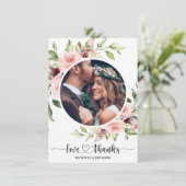 フローラモダン・エレガント・ウエディング・ザンキュー・フォトカード サンキューカード (スタンド正面)