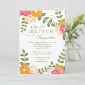 フローラモダン《植物》百日草&メンズフラワーブライダルシャワー 招待状 (スタンド正面)