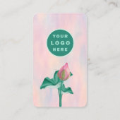 フローラモダンQRコードと米国縦線の接続 名刺 (裏面)