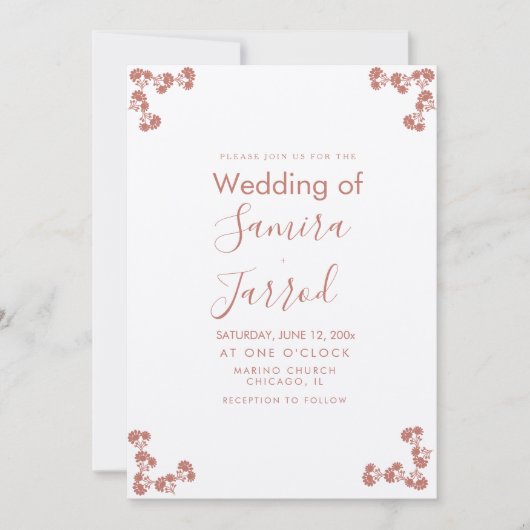 フローラモチーフ植物性サケ結婚のクラフト シーズンカード (正面)