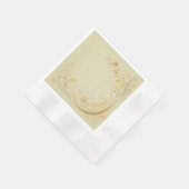 フローラモティフインパステルイエローシェード 縁ありカクテルナプキン (角)