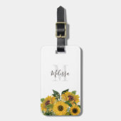 フローラモノグラムのひまわりパスポート ラゲッジタグ (正面縦)