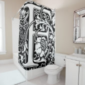 フローラモノグラムのアルファベットF シャワーカーテン (インサイチュ)