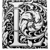 フローラモノグラムのアルファベットLクラシック文字 シャワーカーテン (正面)