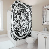 フローラモノグラムのアルファベットOクラシック文字 シャワーカーテン (インサイチュ)