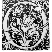 フローラモノグラムのアルファベットOクラシック文字 シャワーカーテン (正面)