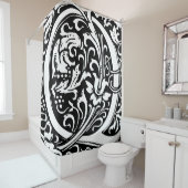 フローラモノグラムのアルファベットQクラシック文字 シャワーカーテン (インサイチュ)