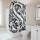 フローラモノグラムのアルファベットSクラシック文字 シャワーカーテン (インサイチュ)