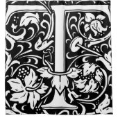 フローラモノグラムのアルファベットTクラシック文字 シャワーカーテン (正面)