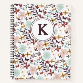 フローラモノグラムのノート ノートブック (正面)