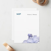 フローラモノグラムのプロフェッショナル質素ミニマル ノートカード (正面/裏面インサイチュ)