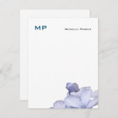 フローラモノグラムのプロフェッショナル質素ミニマル ノートカード (正面/裏面)