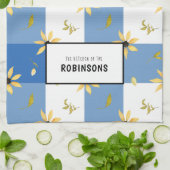 フローラモノグラムの名ファパーソナライズされたミリ キッチンタオル (折り畳み)