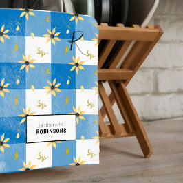 フローラモノグラムの名ファパーソナライズされたミリ キッチンタオル