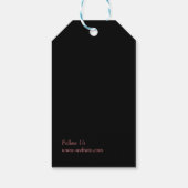 フローラモノグラムの名前の文字ピンクのアゲート ギフトタグ (裏面)