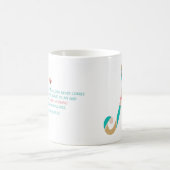 フローラモノグラムの聖書の詩の文字S コーヒーマグカップ (中央)