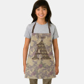 フローラモノグラムイニシャルエレガントAあなたの名前エプロン エプロン (インサイチュ)