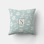 フローラモノグラムイニシャルファームハウスグリーン クッション (裏面)
