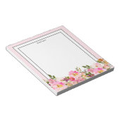 フローラモノグラムイニシャル、水彩花 ノートパッド (アングル)