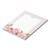 フローラモノグラムイニシャル、水彩花 ノートパッド (回転)