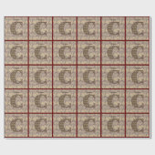 フローラモノグラムイニシャルCあなたの名前エレガント ラッピングペーパー (フラット)