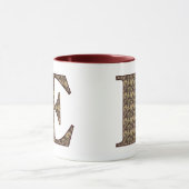 フローラモノグラムイニシャルE エレガント マグカップ (中央)